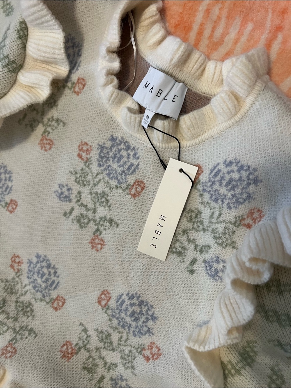 NEW w Tag Floral Knit Ruffle Two-Piece Set - Picture 2 of 3